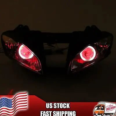 $299 • Buy MT Front Headlight HALO Red Angel Eye Fit For Yamaha 2006-2007 YZF R6 E014