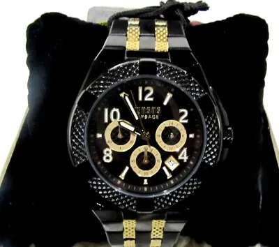 Versus Versace Men's Black Gold Esteve Watch VSPEW1821 3 Sub Dials Date NWT$360 • $179.99