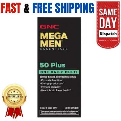 GNC Mega Men 50 Plus One Daily Multivitamin 60 Tablets Vitamin And Minerals. • $12.74