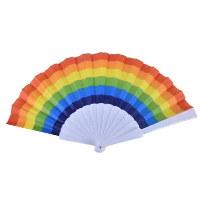 1PCS Rainbow Fan Hand Held Folding Fan Dance For Decoration Fan Art CraftZ~FM • $3.41