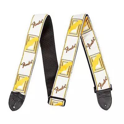 Fender 2  Inch Monogrammed White Brown Yellow Adjustable Electric Guitar Strap • $14.49