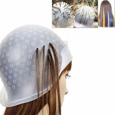 £3.98 • Buy Professional Reusable Hair Colouring Highlighting Dye Cap And Hook Frosting Tip