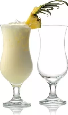 Set Of 2 Hurricane Pina Colada Glasses Cocktail Drinks Bar Entertain Glassware  • £8.99