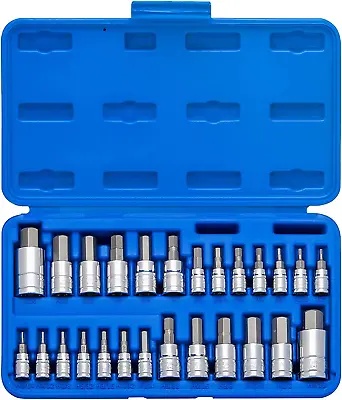 01144A Tamper-Proof Hex Bit Socket Set 26 Pieces | SAE (5/64-9/16”) And Metric  • $44.99