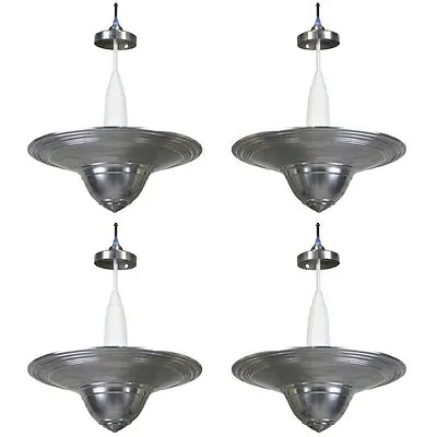 $5600 • Buy Rare 1950s Machine Age Set Of Aluminum Pendant Lights By Westinghouse-REDUCED