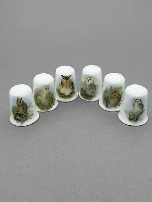 £7.50 • Buy Owls English Fine Bone China Thimbles Full Set Of Six