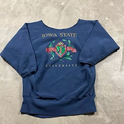 Vintage Iowa State Cyclones Sweatshirt Reverse Weave Cut M 90s Heavy Thick • $29.99