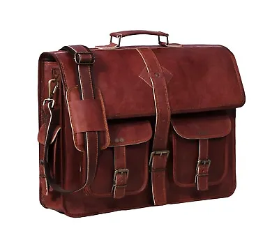 Men's Vintage Leather Laptop Messenger Shoulder Satchel Casual Sling Handbag • $110.17