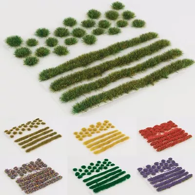 £4.99 • Buy Static Grass Tufts And Strips Set - Model Railway Terrain Scenery Self-adhesive