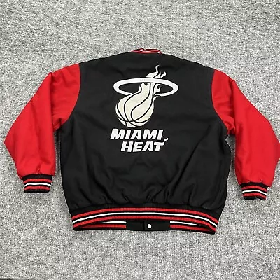 Miami Heat Varsity Jacket Mens 3XL Black Reversible Basketball NBA JH Designs • $74.88