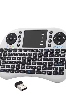 ESynic Mini Wireless Keyboard 2.4G Mini Wireless XBMC Keyboard Touchpad Mouse C • £10.99