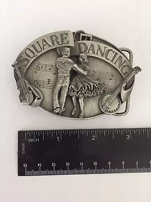 Square Dancing Belt Buckle Music Siskiyou Pewter 1985 G30 Oregon USA • $9.99