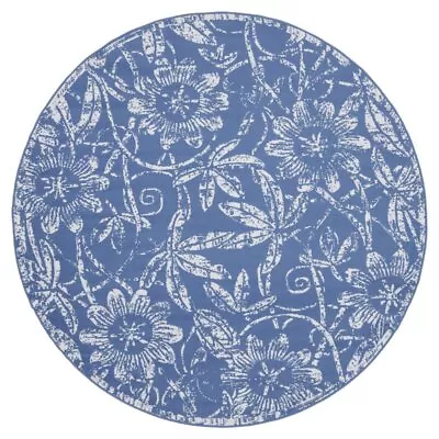 Nourison Whimsicle 8' X Round Blue Fabric Farmhouse Area Rug (8' Round) • $86.18