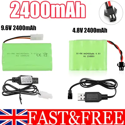 £11.89 • Buy 4.8V/9.6V Ni-MH AA Battery Pack W/USB Charging Cable Charging For RC Car Drone