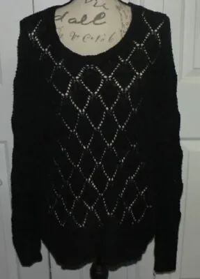 Mossimo Supply Co. Womens Plus Size Cotton Crew Neck Sweater In Black Size X(24) • $6.25