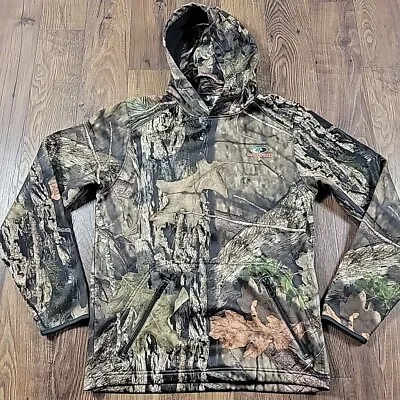 Mossy Oak Hoodie Men's Small Camouflage Fleece Lined Long Slv Pullover Hunting • $18.75