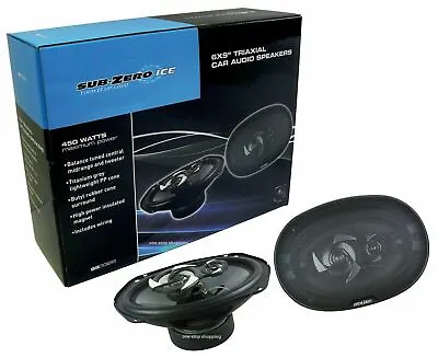 Sub-Zero Ice 6x9  Inch 450 Watts Dual Cone Coaxial Car & Van Door Dash Speakers • £25.79