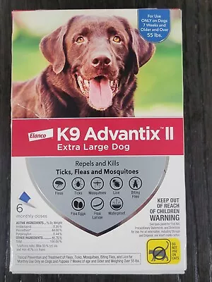 K9 Advantix II Monthly Flea & Tick Prevention For XL Dogs 55 Lbs+ 6 Doses • $69.99