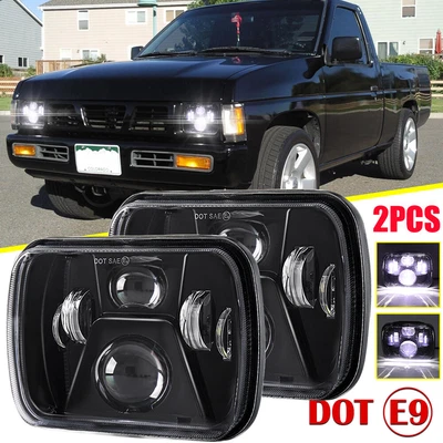 $63.99 • Buy 2PCS For Pickup Hardbody 240SX D21 NX 5X7  7x6  LED Headlights Hi-Lo Beam DRL