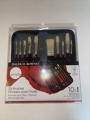 Daler Rowney - Simply RED Taklon Paint Brush Set And Zip Case  Set Of 10 • £12.99