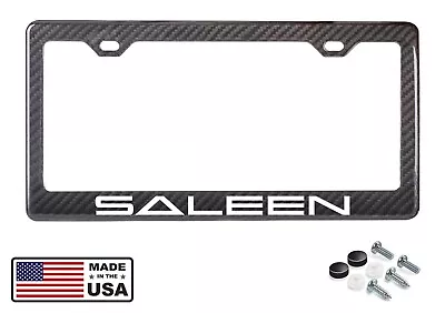Reflective White Ford Mustang Saleen 100% Carbon Fiber License Plate Frame • $39.95