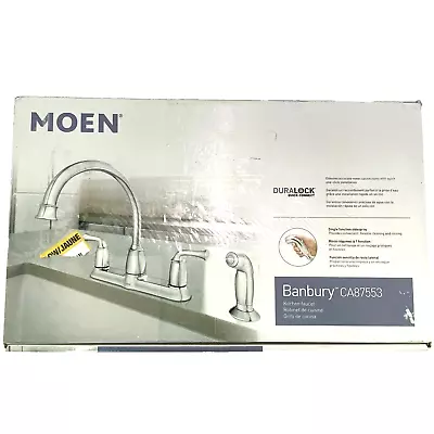 Moen Banbury CA87553 High-Arc Widespread Kitchen Faucet Side Spray Chrome READ • $24.97