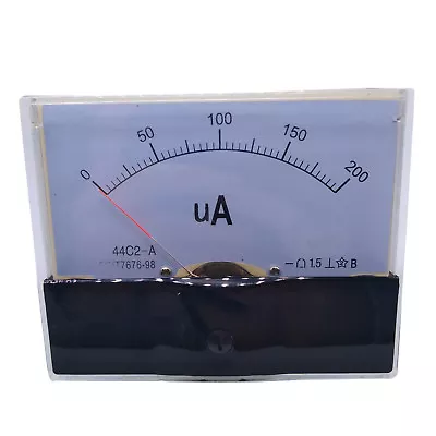  DC 200uA Class 1.5 Accuracy Analog Amperemeter Panel Meter Gauge 44C2 • $8.28