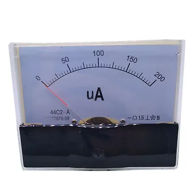 US Stock DC 200uA Class 1.5 Accuracy Analog Amperemeter Panel Meter Gauge 44C2 • $14.78