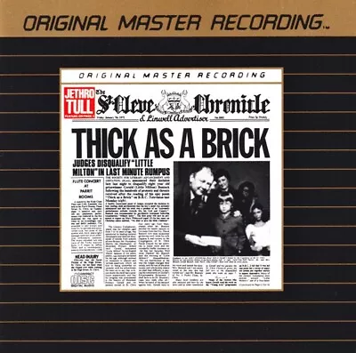 Jethro Tull  Thick As A Brick  CD Mobile Fidelity Sound Lab Gold Plated MFSL CD1 • $45.99