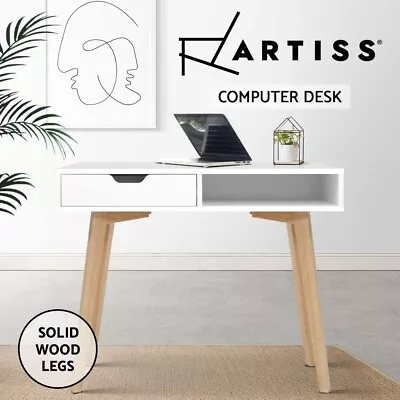$111.11 • Buy Artiss Computer Desk Office Study Table Storage Drawers Student Laptop White