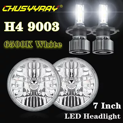 7 Inch Round White LED Headlights Hi/Lo Beam For Hummer H2 2003-2009 Pair DOT • $139.99