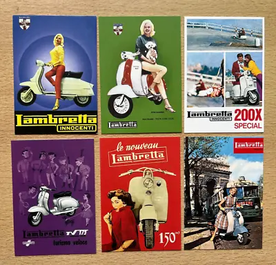 Lambretta Golden Era Of Scootering Cards Set Of 6 (100x70mm) • £4.50