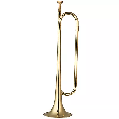 Brass C Bugle Call -Plated Trumpet Cavalry Horn With Mouthpiece U9R5 • $28.37