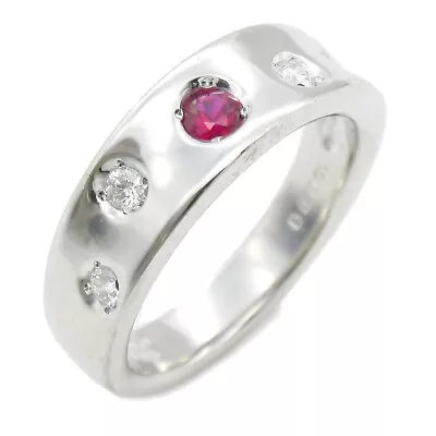 MIKIMOTO Ruby Diamond Ring Pt950 Platinum Red Clear Used US Size #6.75 #7 • $861.60