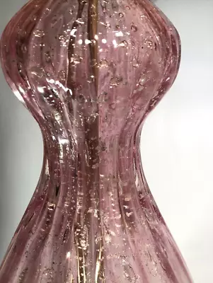 Antique Murano Barovier Toso Pink Art Glass Bullicante Bubble Silver Flake Vtg • $249