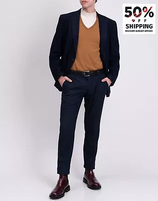 RRP €469 SERGIO VERSARI Wool Flannel Blazer Jacket B&T Size 57 / XXL Blue • $87.02