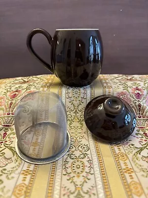 Teavana Brown Teacup Mug Infuser W/ Lid & Screen EUC • $22.99