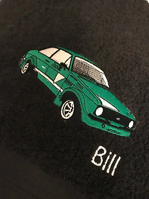 Personalised Embroidered Ford Escort MK II Cotton Bath Towel Fathers Day Gift • £18.99