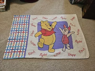 Vintage 1996 Disney Winnie The Pooh Tigger Eeyore Piglet Double Side Pillowcase • $9.75