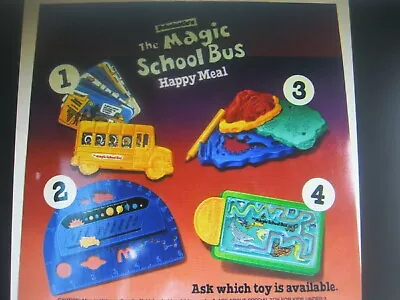 Magic School Bus   Complete 4 Toy Set    NIP McDonald's 1994 • $12