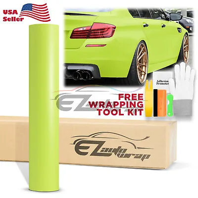 Premium Matte Lime Green Vinyl Wrap Sticker Decal Film Sheet  Air Release DIY • $7.95