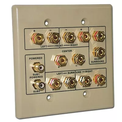 $15.99 • Buy Choice Select Double Gang 6.2 Channel Home Theater Wall Plate (Ivory)