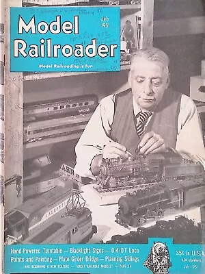 Model Railroader Magazine July 1951 Hand Powered Turntable Blacklight Signs • $11.99