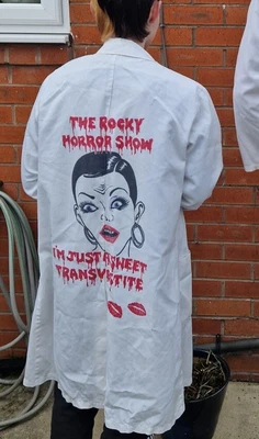 £50 • Buy Rocky Horror Picture Show Fancy Dress Lab Coat With Hand Drawn Artwork