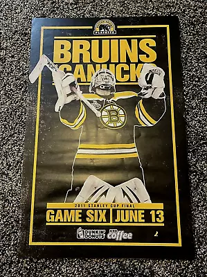 2011 Stanley Cup Final Game Six Poster. Boston Bruins Vs Vancouver Canucks • $15