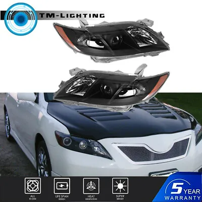 L+R Black Headlights Headlamp Assembly For 2007 2008 2009 Toyota Camry Projector • $69.54