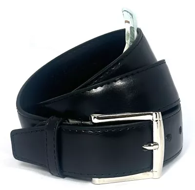 16  Secret Compartment Leather Black Money Belt / Travel Belt Size: XL • $11.99