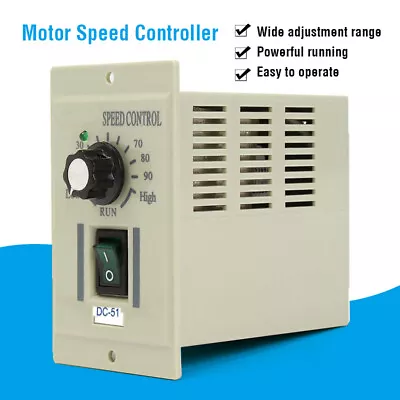 AC/DC 220V 50/60HZ Knob Motor Speed Variable Control Controller For 0-400W Motor • £23.69