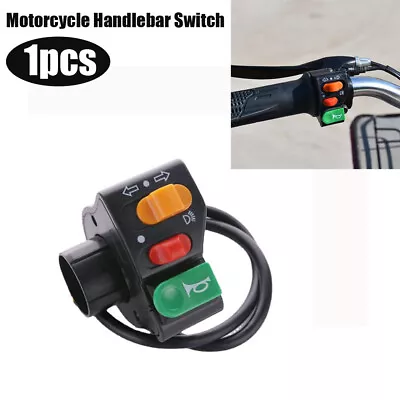 3 In 1 Motorcycle 7/8 Handlebar Horn Turn Signal Head Light Beam Kill Switch Kit • $5.15