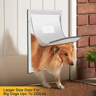 XL Aluminum Pet Dog Cat Door Magnetic Locking Flap Screen Puppy Gate Frame Safe • $111.99